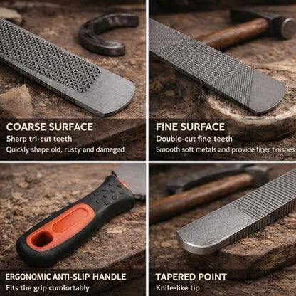 8 Inch Hoof Rasp,Farrier Rasp File,Horseshoe File with Rubber Handle,Farrier File Tool,Mini Rasp Hoof File Equine Hoof Rasp for Horses,Pig Hoof File,Goat Rasp