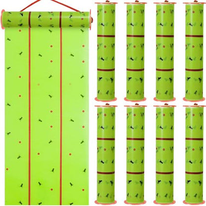 Qualirey 8 Rolls Fly Traps 183ft Fluorescent Green Hanging Sticky - size: 183.76 Feet