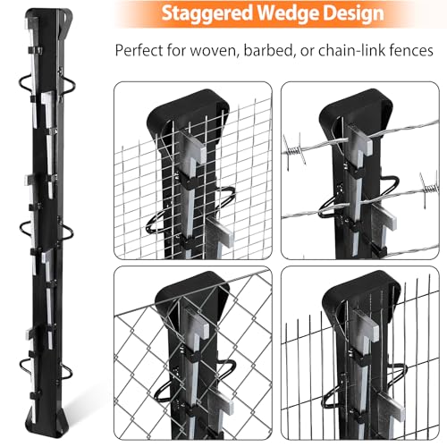 4ft Heavy-Duty Fence Stretcher Bar 2-Pack with 10 Wedges, Steel Fence Tensioner for Farm, Ranch & Garden - Rust-Resistant, Easy Installation - size: 2 Pack