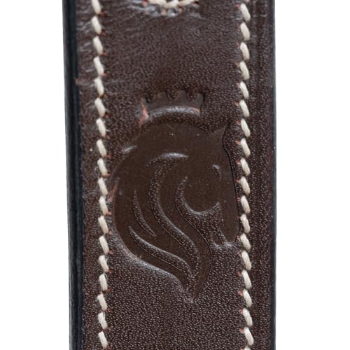 Equinavia Saga Adjustable Leather Running Martingale with Stainless Steel Hardware - Chocolate Brown - Cob - size: Cob