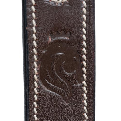 Equinavia Saga Adjustable Leather Running Martingale with Stainless Steel Hardware - Chocolate Brown - Cob - size: Cob