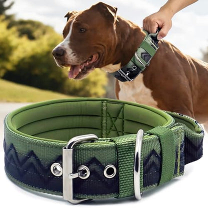 Dog Collar for Large Dogs,2 in Wide Heavy Duty,Pressure-Relief Padded, C-S - color: Night Jungle, size: S