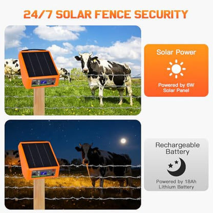 20 Miles 2J Solar Powered Electric Fence, 6-12KV Adjustable Output