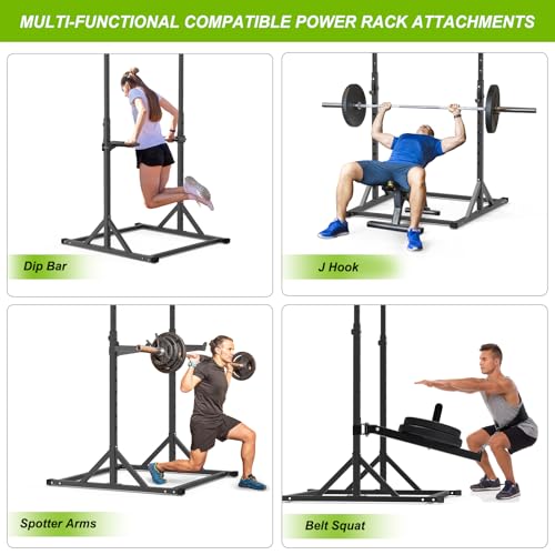 SELEWARE Dip Bar Attachment for Power Rack, 2 x 2 Tube, Multi Grip Handle - color: 2" x 2" Rack with 1" Hole