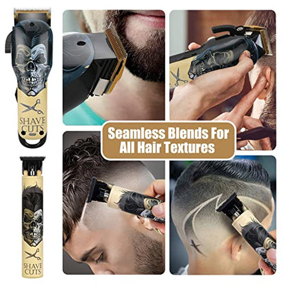 BESTBOMG® Professional Hair Clippers for Men, Clipper & Trimmer Set, Yellow - color: Yellow