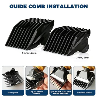 Horse Clippers 200W, Professional Animal Grooming Clippers with 2 Blades, 10ft Cord, Stepless Speed, Low-Noise Electric Clippers for Horses Sheep Goats Dogs