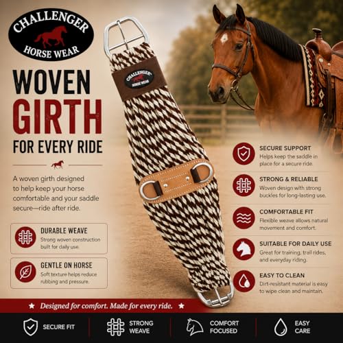 CHALLENGER Horse Western 27 Strand Double Weave Two-Tone Mohair Blend Roper Cinch 97RT05 - size: 36 inches