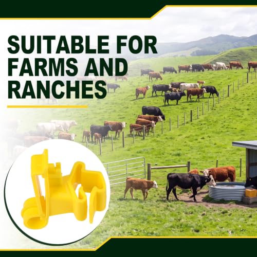 Pangda 60 Pack T Post Insulators Electric Fence for Farm Polytape, Yellow - color: Yellow