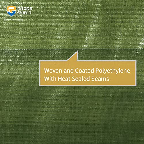 GUARD SHIELD Heavy Duty Tarp 12x20 Feet Green Multi Purpose Thick Waterproof Poly Tarp Cover 10mil - color: Green, size: 12x20