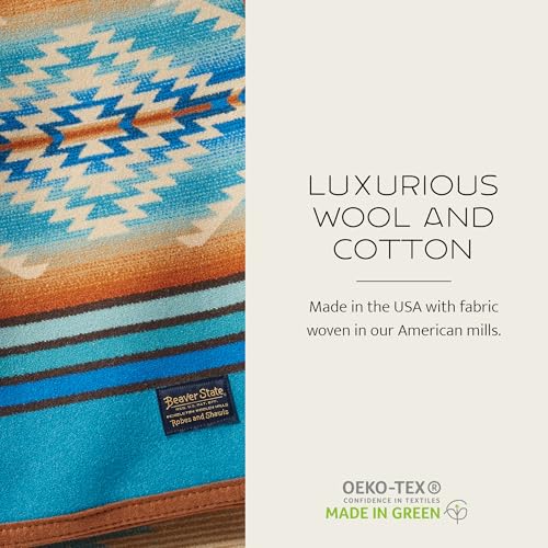 Pendleton Jacquard Unnapped Twin Blanket, 64 x 80 in, Heirloom Virgin Wool - color: Multicolor, size: Twin (64" x 80")