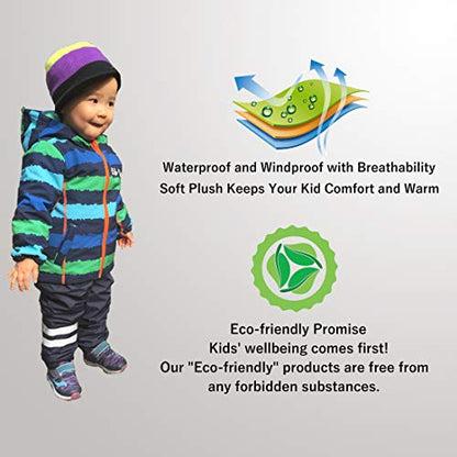 Warm Windbreaker Jacket for Kids Fleece Lined Hoodie 18M-7T - color: Blue, size: 18 Months