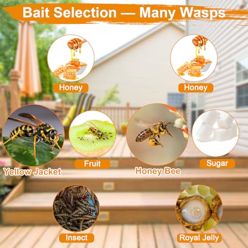 6 Pack Disposable Wasp Traps Outdoor Hanging Bags - size: 6 Pack