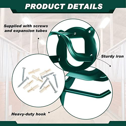 Dunzy 6 Pcs Bridle Hooks Horse Bridle Rack, Dark Green - color: Dark Green