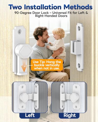 Pocket Door Lock, 90 Degree Latch, Barn Door Hardware White 2PCS - color: White-2 Pcs