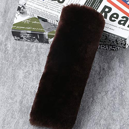 OGLAND 2 Pack Sheepskin Car Seat Belt Cover Pads | Wool Seatbelt Cushions - color: Mocha, size: Shearling Wool