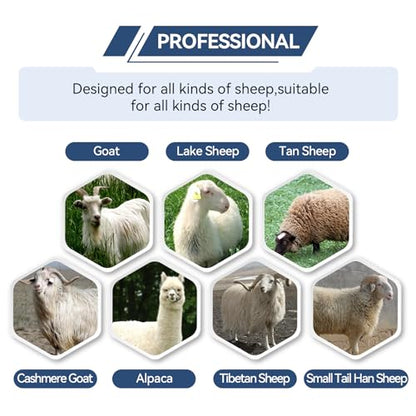 Cordless Electric Professional Sheep Shears,Rechargeable Heavy Duty Animal Grooming Clippers,Electric Shearing Clipper for Sheep,Goat,Cattle&Other Farm Livestock Pet(2*4000mAh Lithium battery)