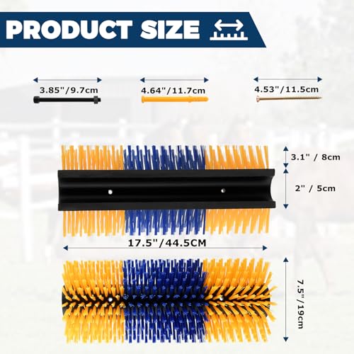 2Pcs Livestock Scratching Brush, Fence Mounted