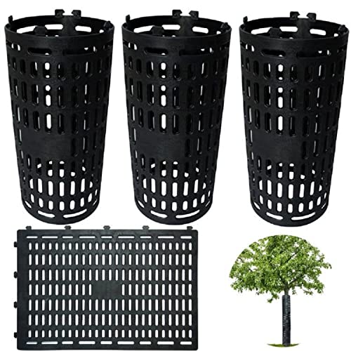 3 Pack Tree Trunk Protector Wrap Black, Mesh Plant Covers Tree Tubes for Seedlings, Saplings, Expandable Weather-Proof Durable Plant Bark Protection from Trimmers, Mowers, Rodents & Sun Scald - color: Black-3 Pieces