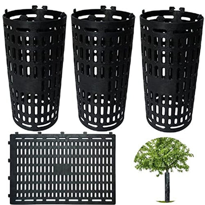 3 Pack Tree Trunk Protector Wrap Black, Mesh Plant Covers Tree Tubes for Seedlings, Saplings, Expandable Weather-Proof Durable Plant Bark Protection from Trimmers, Mowers, Rodents & Sun Scald - color: Black-3 Pieces