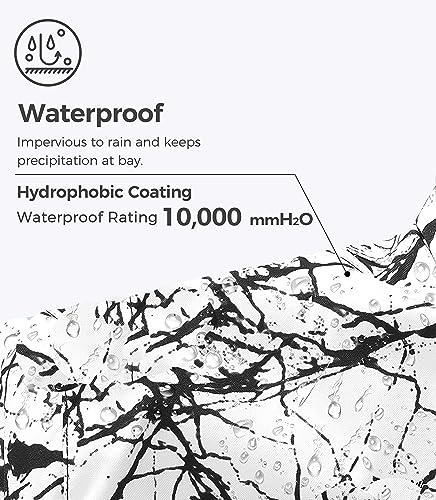wantdo Women Hardshell Waterproof Windproof Insulated Ski Trekking Jacket - color: Black & White Flora, size: Large