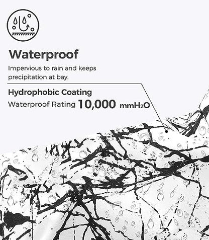 wantdo Women Hardshell Waterproof Windproof Insulated Ski Trekking Jacket - color: Black & White Flora, size: Large