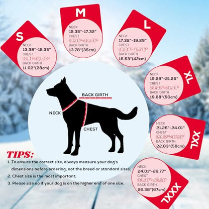 EMUST Dog Winter Coat, Waterproof Fleece Dog Jacket Winter for Medium Dogs - color: Red, size: Medium