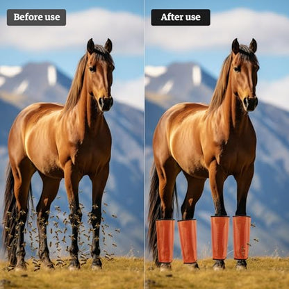 Mesh Horse Fly Boots, Set of 4, Orange - color: Orange