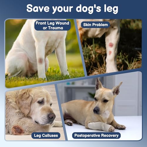 BARKLESS Dog Leg Sleeve for Front Single Leg After Surgery to Stop Licking - size: M(Leg Height 9.5-11.5")