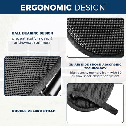 3D Air-Mesh Half Saddle Pad with Memory Foam Inserts | Dual-Sided Non-Slip, Breathable Fabric, Pressure Relief, Shock-Absorbing Cushion, Great for Dressage Jumping Training