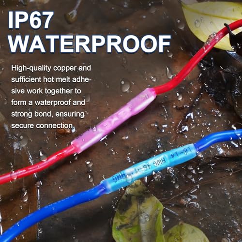 1000 Pcs Heat Shrink Butt Connectors, 22-16 AWG Waterproof Electrical Insulated Crimp Wire Splice for Boats, Automotive, Marine, Home, Garage, Industrial Wiring - size: Red 1000 PCS