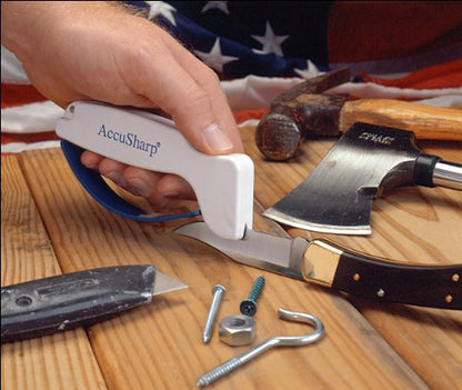 AccuSharp Multi-Pack Hand-Held Carbide Blade Sharpener, Knife, Garden Tool and Scissor Sharpener, Restores, Repairs & Hones Blades & Edges, 3-Pack - color: White & Yellow & White