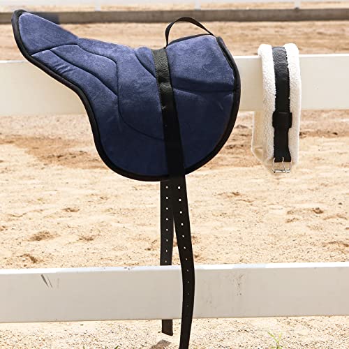Harrison Howard Equestrian Saddle Pad Horse Riding Pad Bareback Pad with Girth - color: Navy