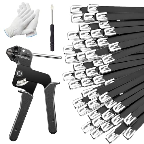 150PCS Cable Ties Kit, 11.8 Inch Heavy Duty Black Metal Zip Ties - color: Black, size: 150PCS 1.81x11.8 Inch