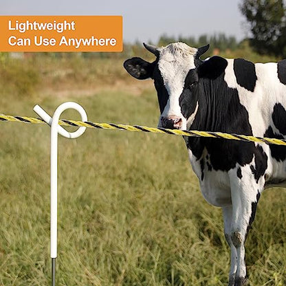 Electric Fence Poly Wire 1312ft 400m, 6 x 0.18mm Stainless Steel Conductors, Portable Electric Fence Polywire for Livestock, Yellow and Black Fence Wire - size: 1312ft(400m)