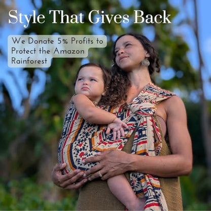 Organic Baby Ring Sling Carrier – Boho Hemp & Eucalyptus Wrap for Newborn to Toddler – Non-Toxic, ASTM-Certified, Ergonomic, Gift Box Included – Sedona Mesa - color: Sedona Mesa