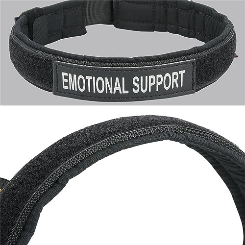 EXCELLENT ELITE SPANKER Tactical Nylon Padded Medium Dog Collar Adjustable - color: Black, size: S-(13.2"-17.5")