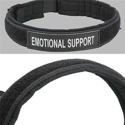 EXCELLENT ELITE SPANKER Tactical Nylon Padded Medium Dog Collar Adjustable - color: Black, size: M-(15.4"-19.3")