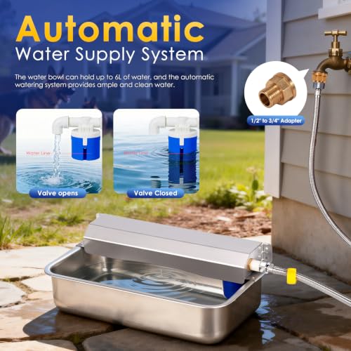 Automatic Chicken Waterer 6L Stainless Steel Metal Poultry Waterer