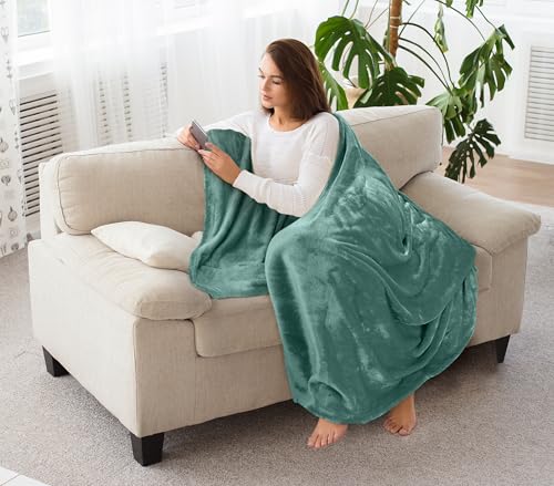 Utopia Bedding Soft Fleece Bed Blanket Throw Size Celadon (50x60 Inch) - color: Celadon, size: Throw (50x60 Inch)