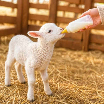 KTXM-Lamb Goat Bottle Nipples, 6-Pack Silicone Feeding Nipples, Pre-Cut X Opening, Replacement Livestock Nursing Teats for Baby Lambs, Goat Kids and Piglets（Bottle not Included）