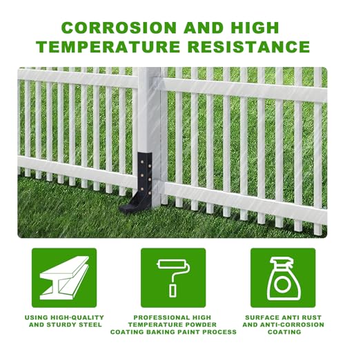 2-Pack 3.74" Width Fence Post Repair Kit, 24in Total Length Heavy Duty Ground Spike Anchor for Wooden Post Repairing Tilted/Broken Posts - size: 4'' 2 Pack