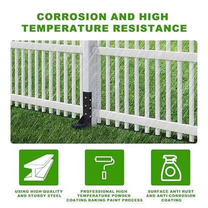 4-Pack 3.74" Width Fence Post Repair Kit, 24in Total Length Heavy Duty Ground Spike Anchor for Wooden Post Repairing Tilted/Broken Posts - size: 4'' 4 Pack
