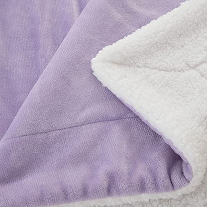 SOCHOW Sherpa Fleece Throw Blanket, Lilac, 50x60 inches - color: Lilac, size: 50"×60"