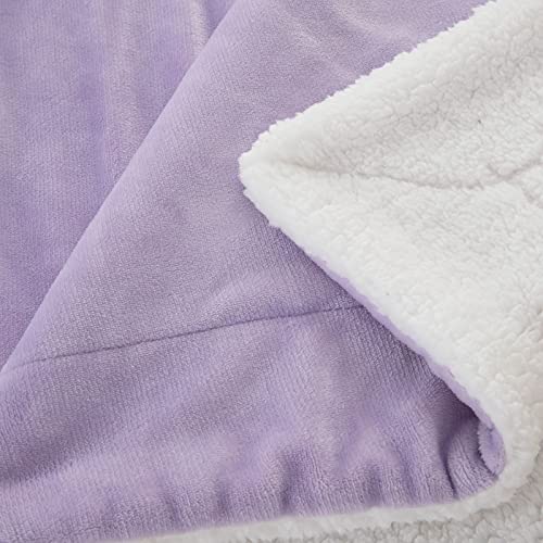 SOCHOW Sherpa Fleece Throw Blanket, Lilac, 50x60 inches - color: Lilac, size: 50"×60"