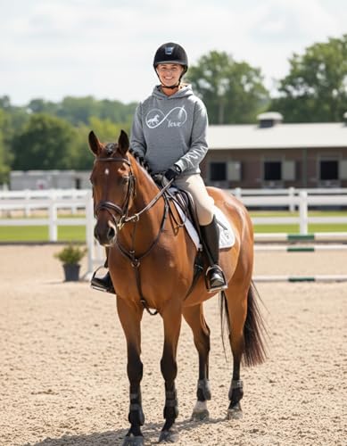 Tstars Infinity Love Horse Hoodie Women Teen Girls Equestrian Riding - color: Infinity / Gray, size: X-Large