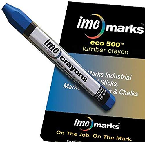 Heavy Duty Lead-Free Non-Toxic Hex Shape Eco Lumber 500 Crayon, Blue (Pack of 12) - color: Blue
