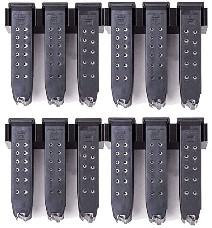 Magazine Mount for Glock 17 19 26 31 32 33 34 - Pistol Mag Wall Display Storage Organization System (4 Mounts Hold 12 Mags) - color: 4 Mount Hold 12 Mags