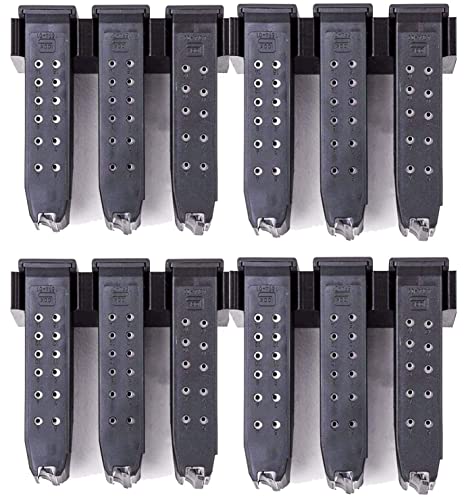 Magazine Mount for Glock 17 19 26 31 32 33 34 Mag - Wall Display Storage Organization System (4 Mounts Hold 12 Mags) - color: 4 Mounts Hold 12 Mags