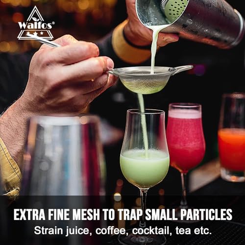 Walfos Mini Fine Mesh Tea Strainer, Stainless Steel Small Sifter with Sturdy Handle, 2.7 Inch Kitchen Metal Sieve for Tea, Coffee, Cocktail, Juice, Sugar and Spices - style: 2.7" Mini Strainer