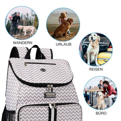 BAGLHER丨Dog Travel Bag, Airline Approved Pet Supplies Backpack, Dog Travel Backpack with 2 Silicone Collapsible Bowls and 2 Food Baskets - color: BLW-A